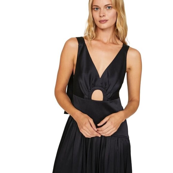 3.1 Phillip Lim Satin Cut out Gown in Navy 10 Womens Long Formal Maxi - Picture 4 of 10